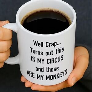 White Ceramic Mug with Humorous Text 11 ounces gift idea